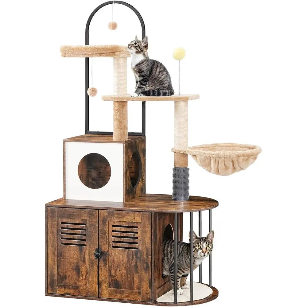 Cat Tree with Litter Box Enclosure