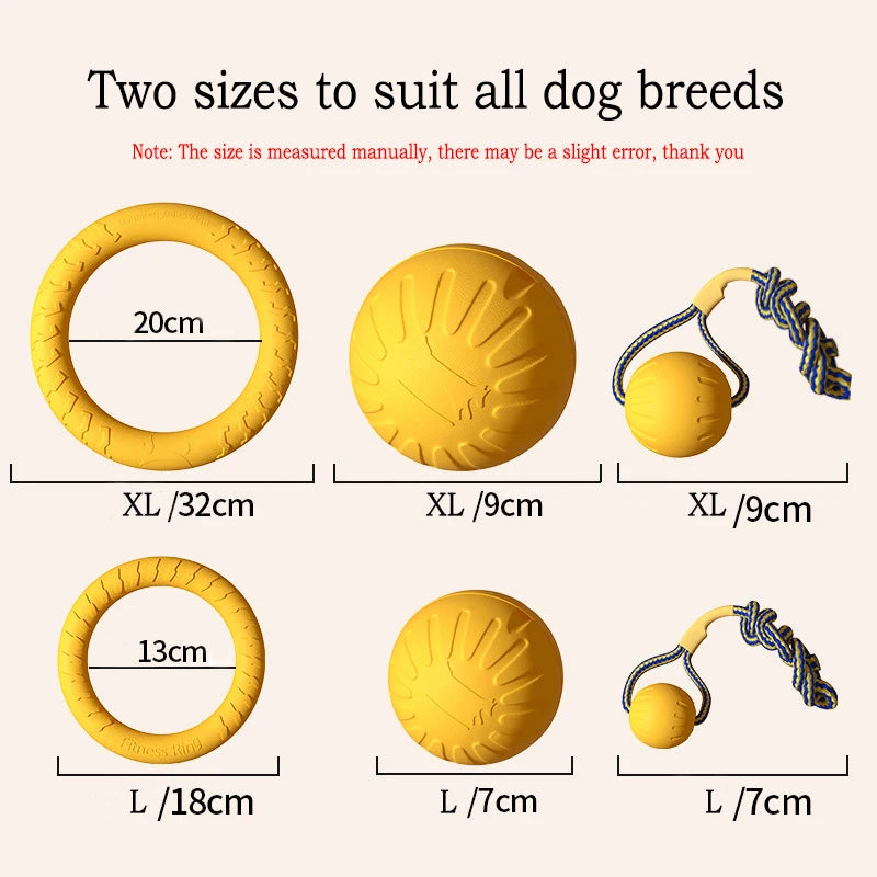 Dog Toys 4 Pack  Flying Disc + Ball + Tug Rope
