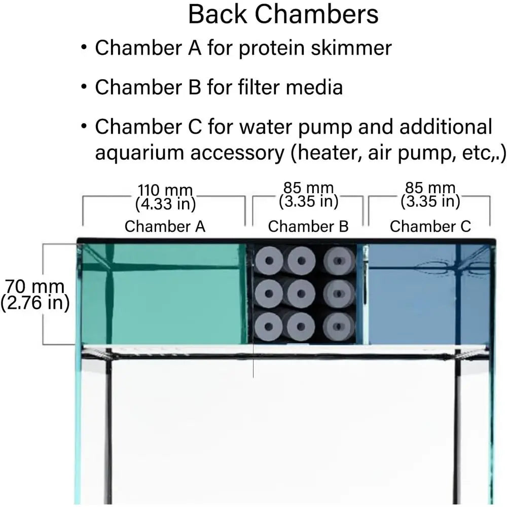 Aquarium Reef Tank with Lid, Protein Skimmer, LED Light