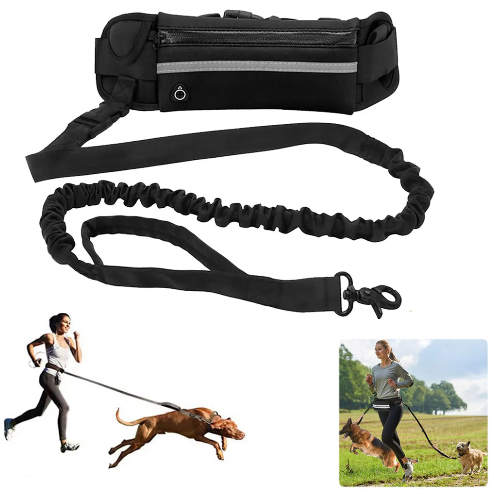 Hands Free Dog Leash Reflective Leash with Waist Bag