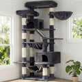 Heybly Cat Tree, 71-Inch-Tall Tower or Indoor Cats with 2 Perches, 2 Big Condos, 2 Hammocks, Basket, Scratching Pad, Large Cat u