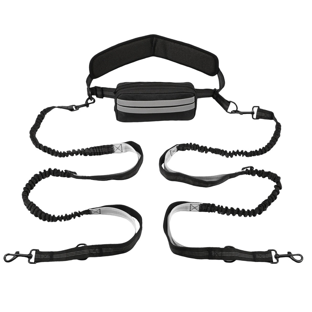 Hands Free Dog Leash Reflective Leash with Waist Bag