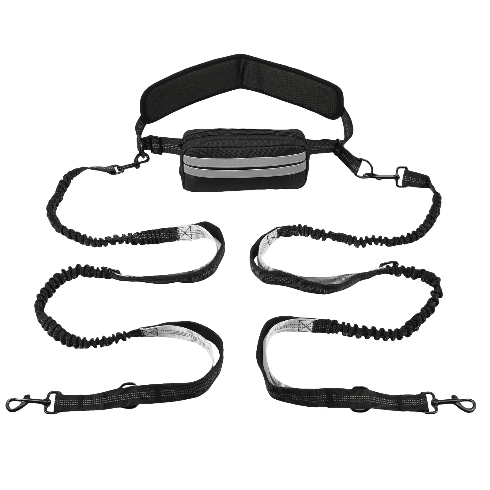 Hands Free Dog Leash Reflective Leash with Waist Bag
