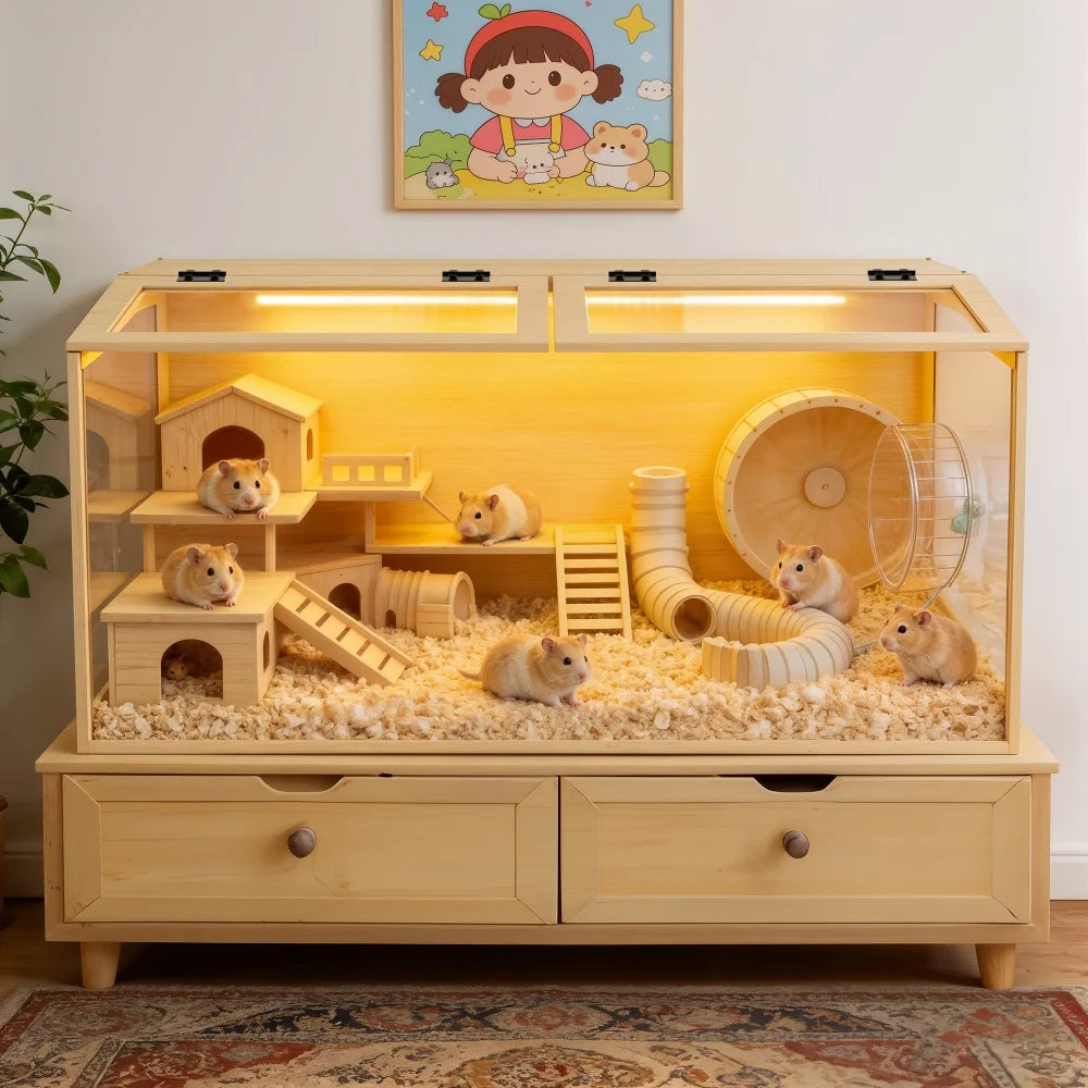Large Wooden Hamster Cage