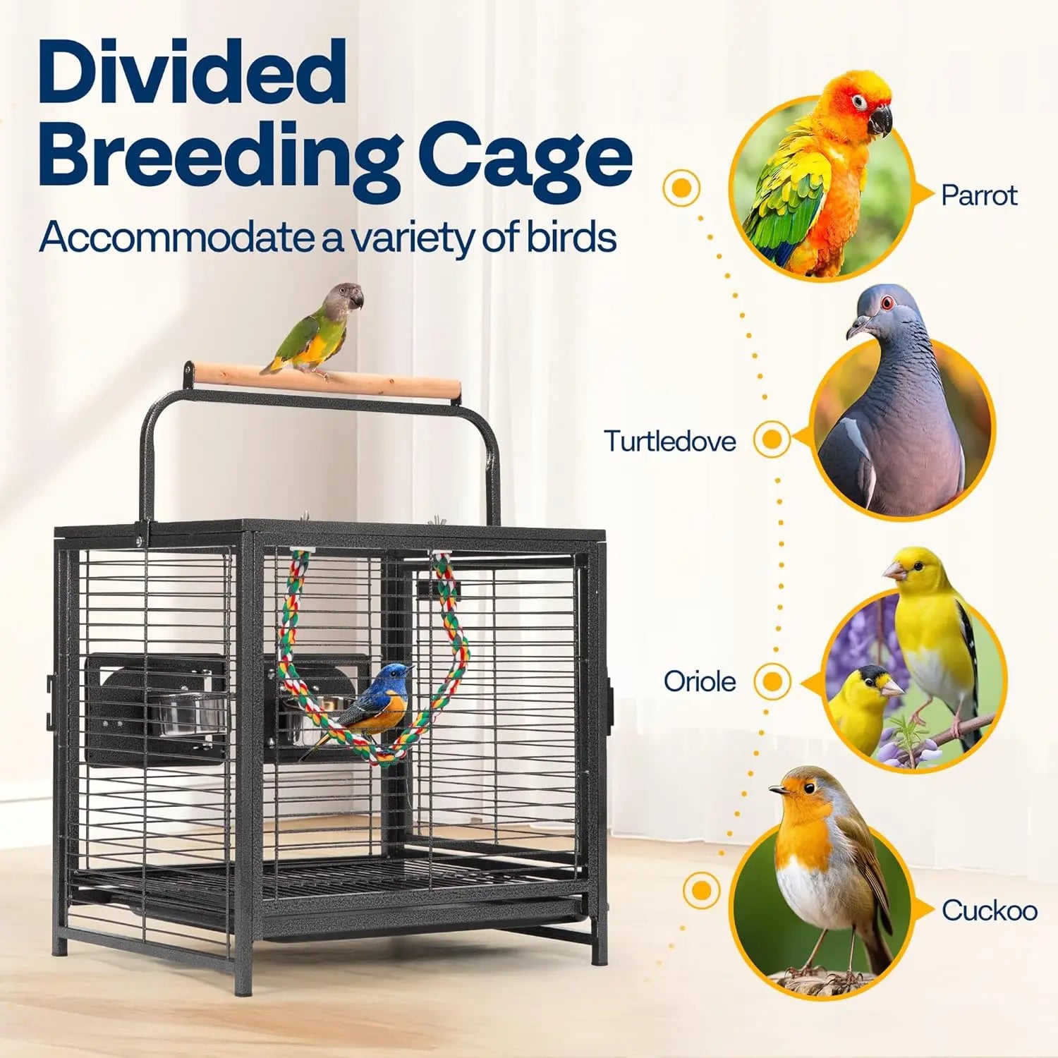 Wrought Iron Bird Travel Carrier Cage