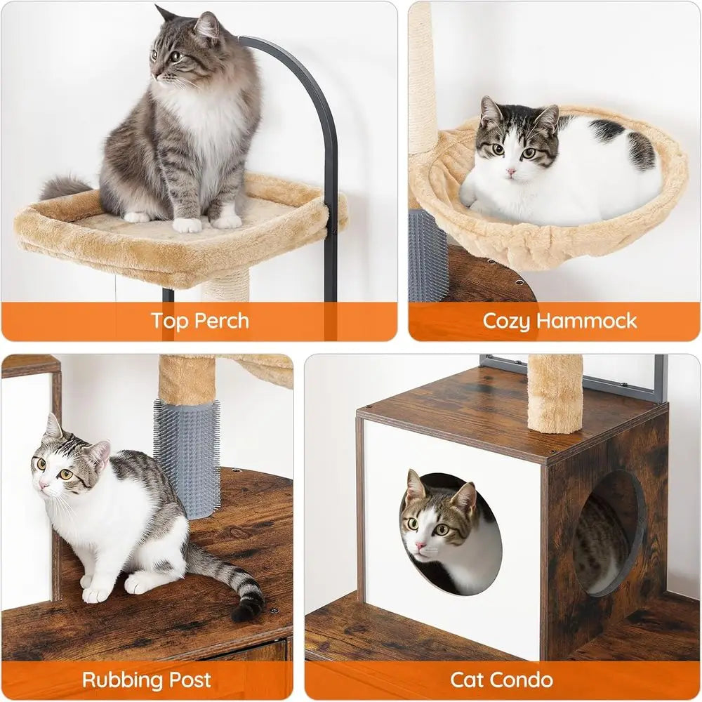Cat Tree with Litter Box Enclosure