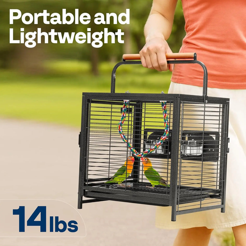 Wrought Iron Bird Travel Carrier Cage