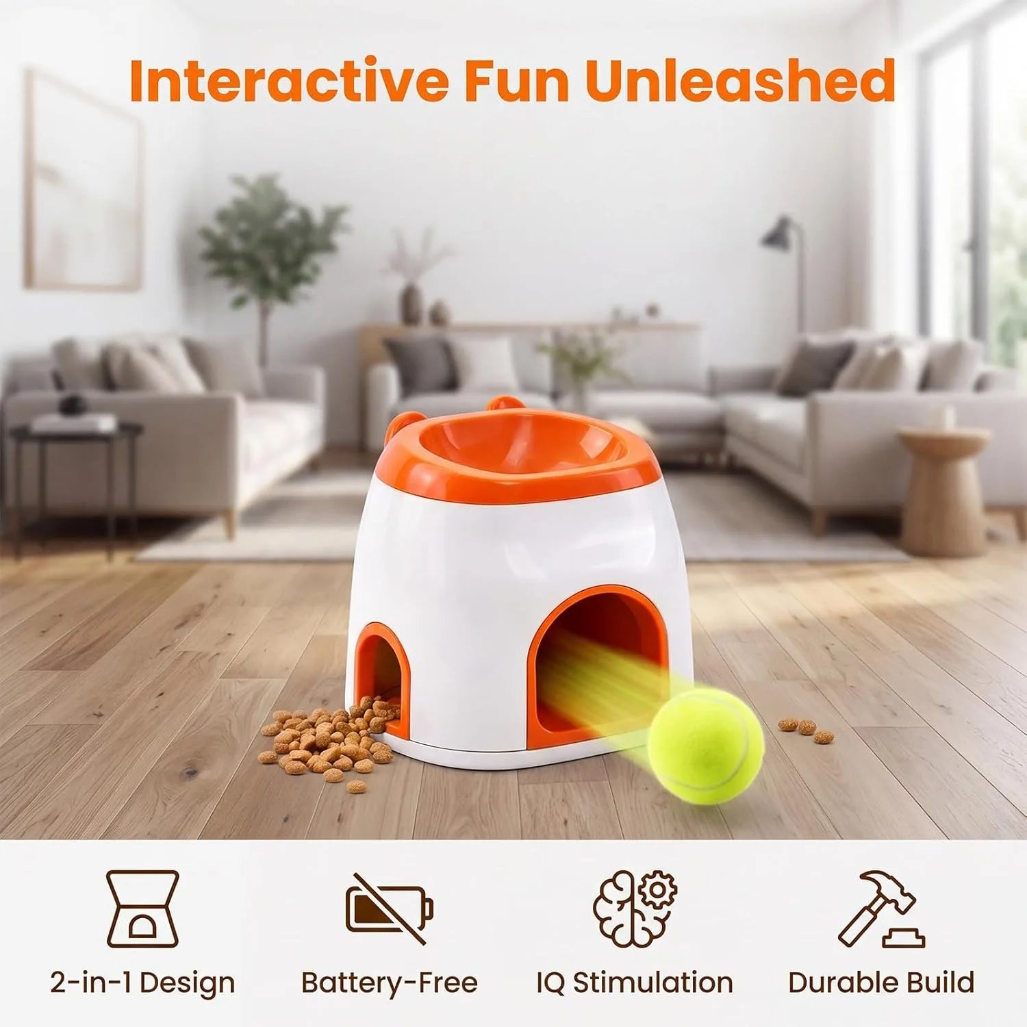 Automatic Dog Ball Launcher & Treat Dispenser