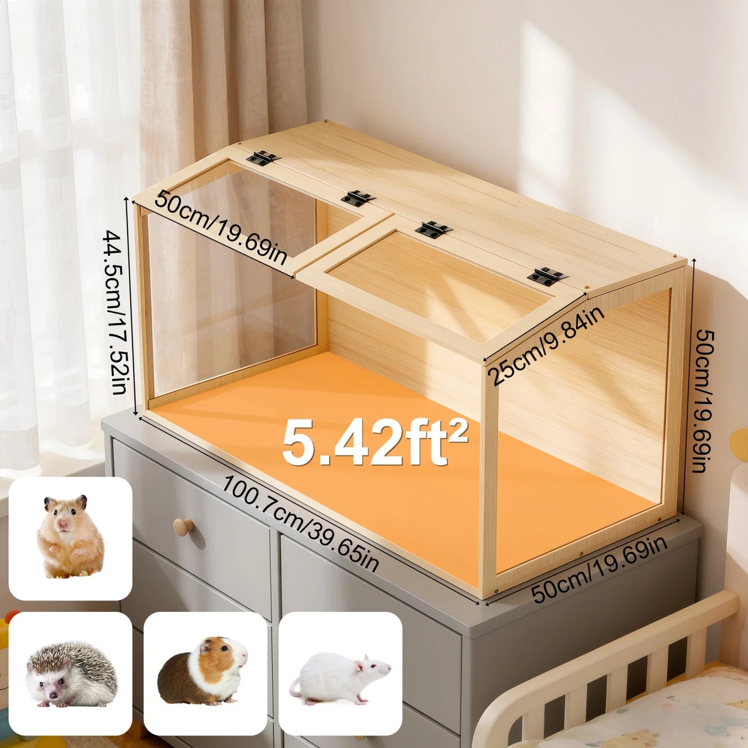 Natural Wooden Hamster Habitat