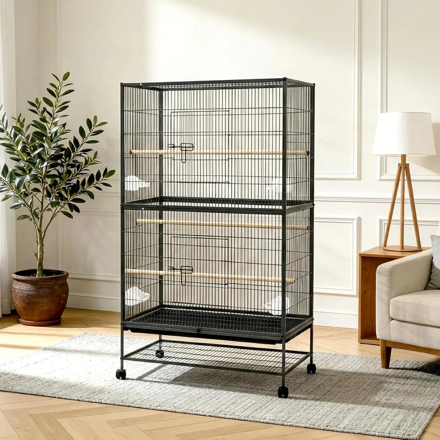 61" Bird Cage with Rolling Stand