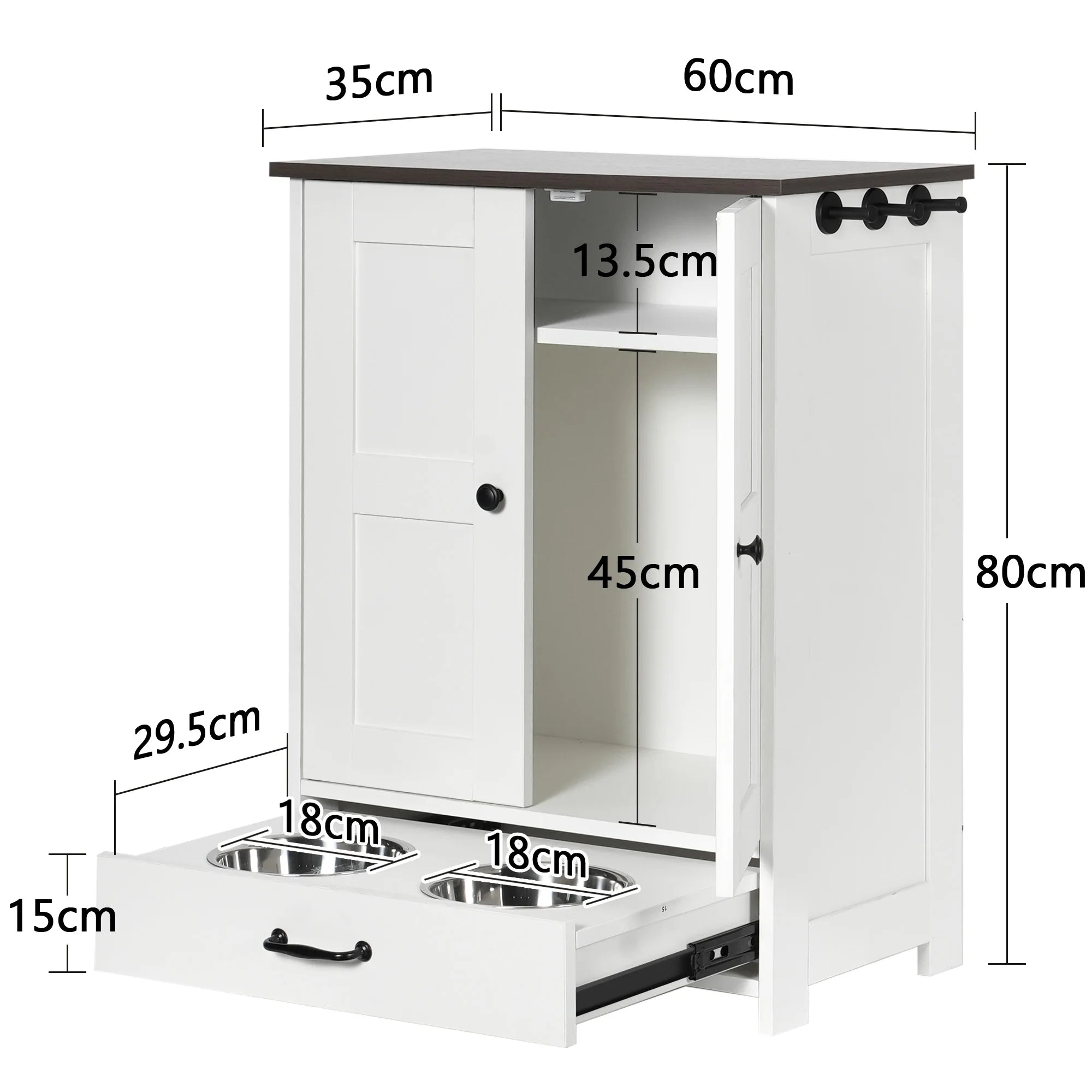 Pet Feeding Station Food Storage Cabinet