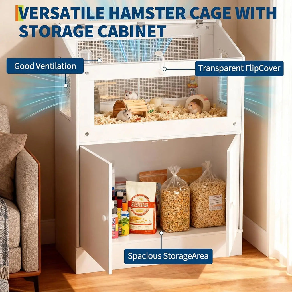 Hamster/Guinea Pig Cage  with Storage Cabinet,