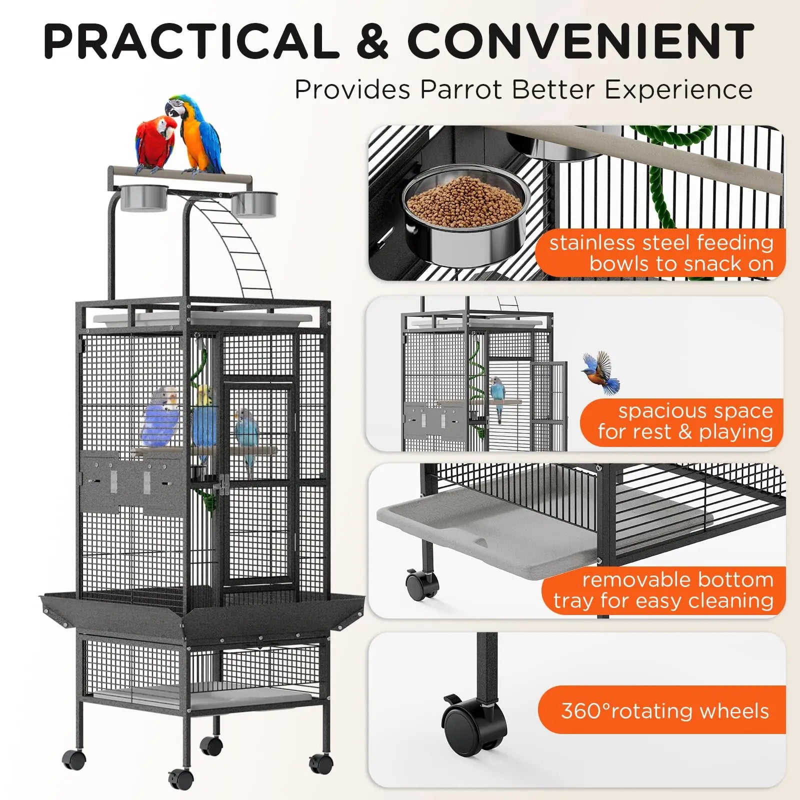 60" Large Metal Bird Cage