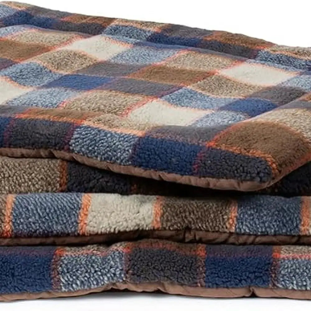 Plaid Berber Dog Bed - Comfort Cushion