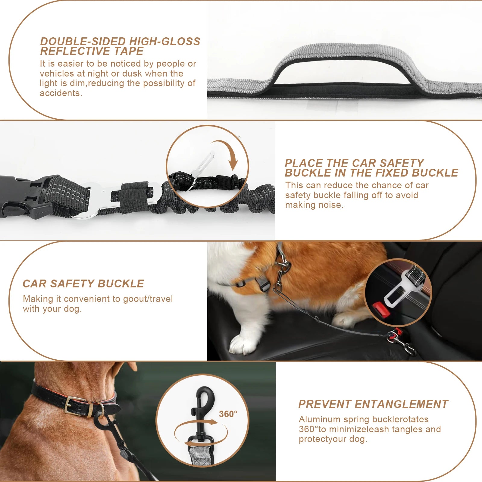 Crossbody Hand Free Leash with Reflective Waist Pouch