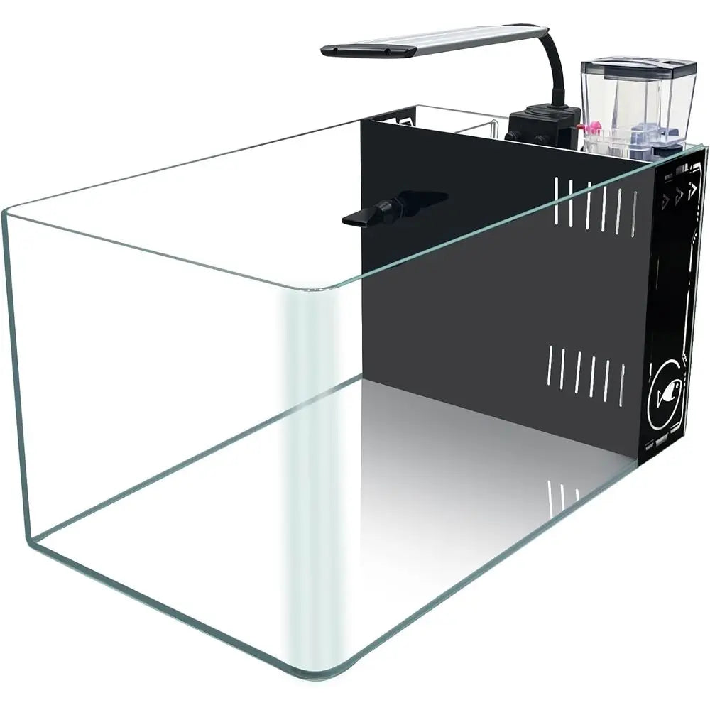 Aquarium Reef Tank with Lid, Protein Skimmer, LED Light