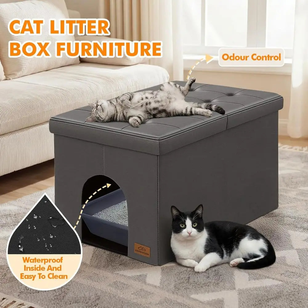 Cat Litter Box Enclosure with Odor Control