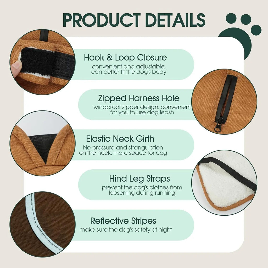 Warm Waterproof Dog Coat with Reflective Fleece