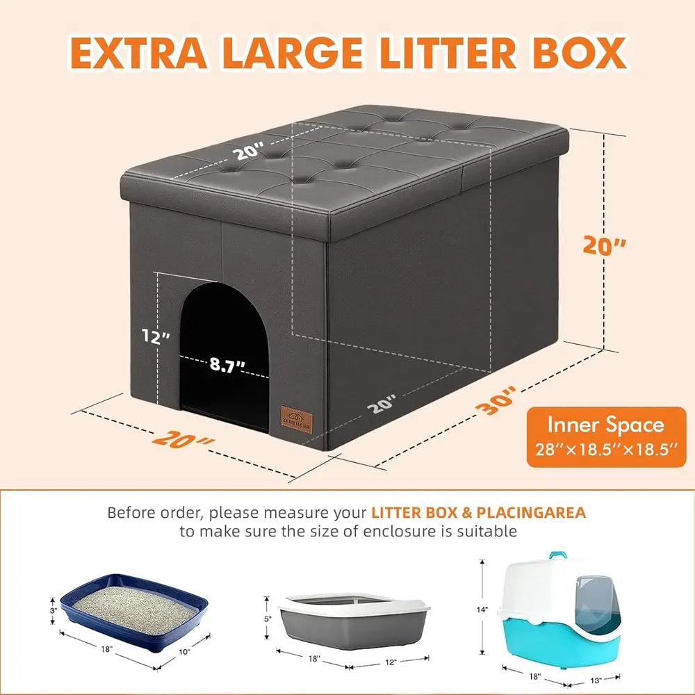 Cat Litter Box Enclosure with Odor Control
