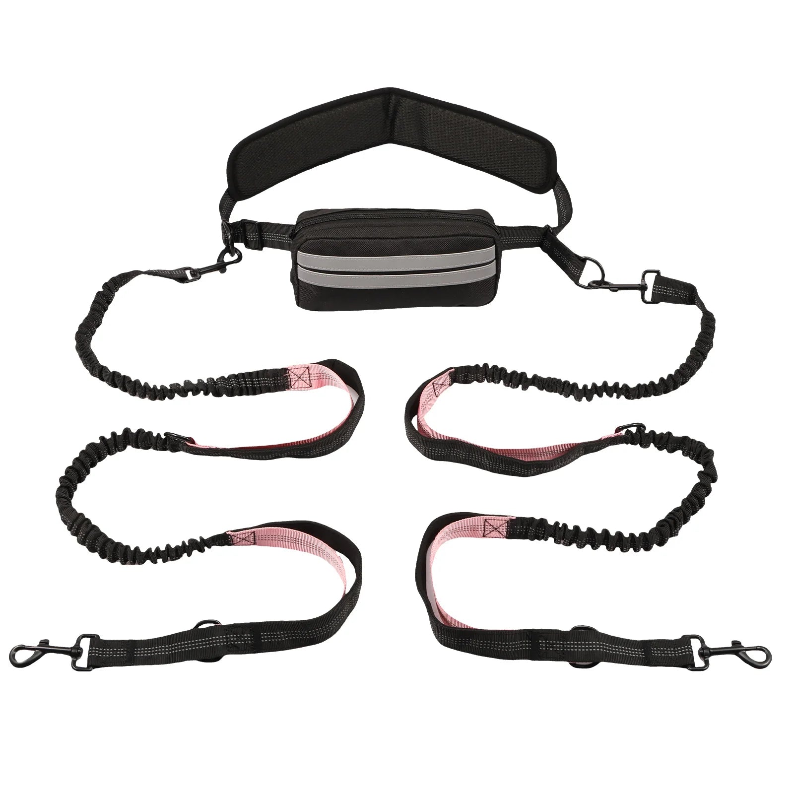 Hands Free Dog Leash Reflective Leash with Waist Bag