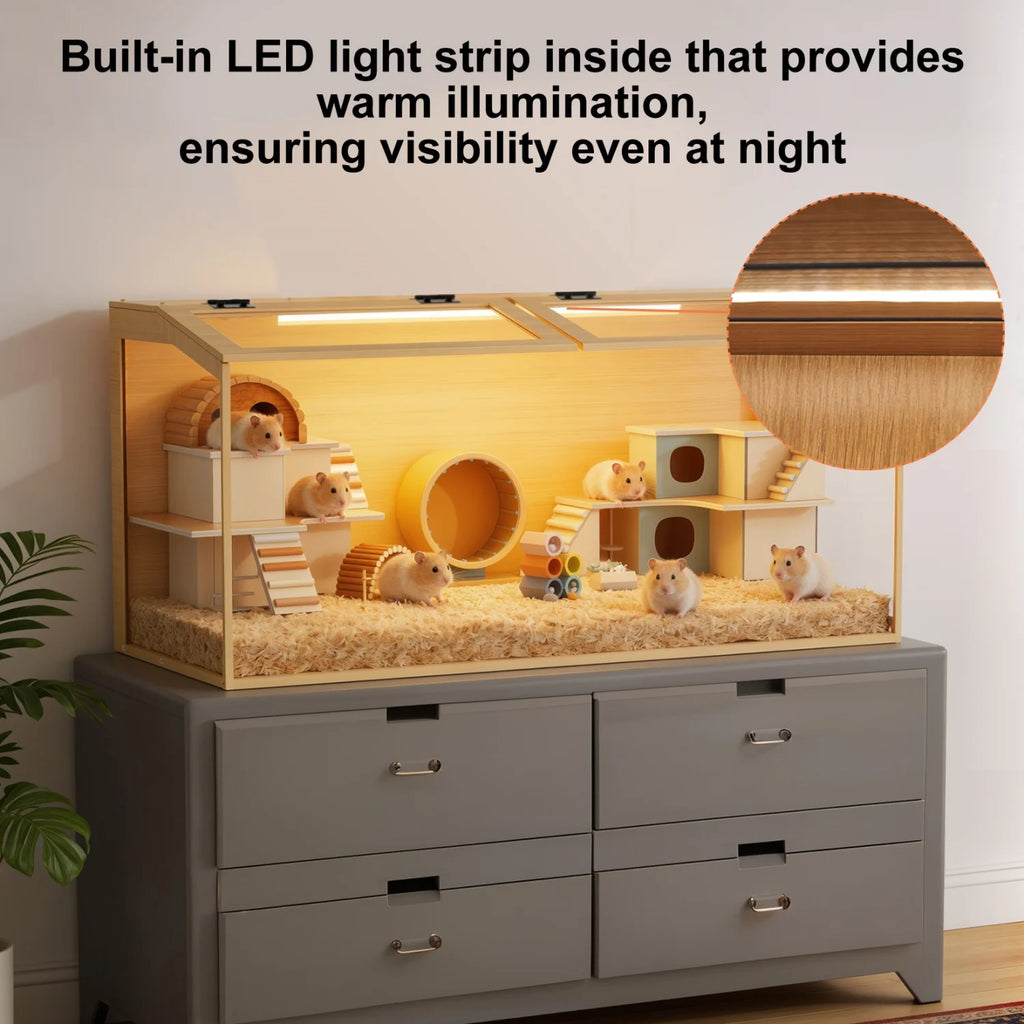 Natural Wooden Hamster Habitat
