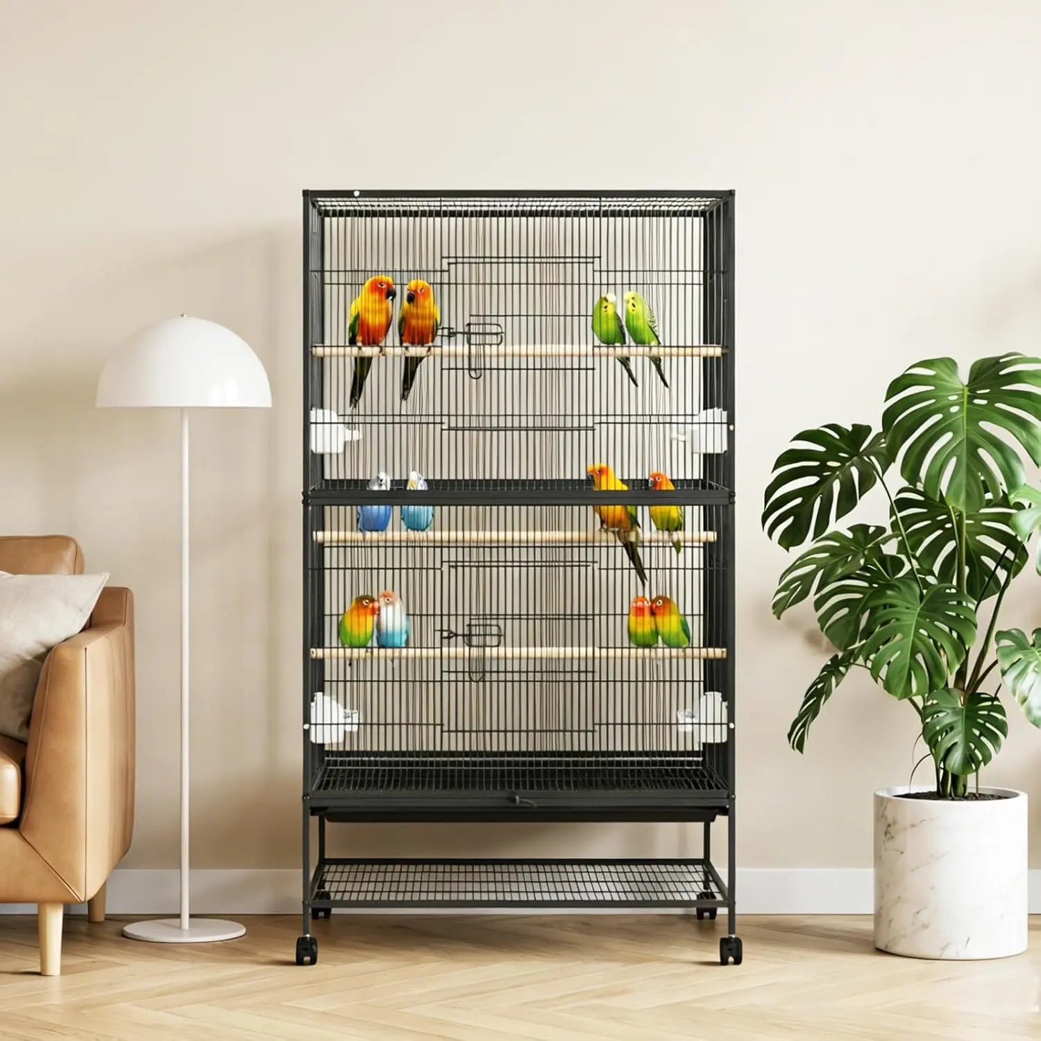 61" Bird Cage with Rolling Stand