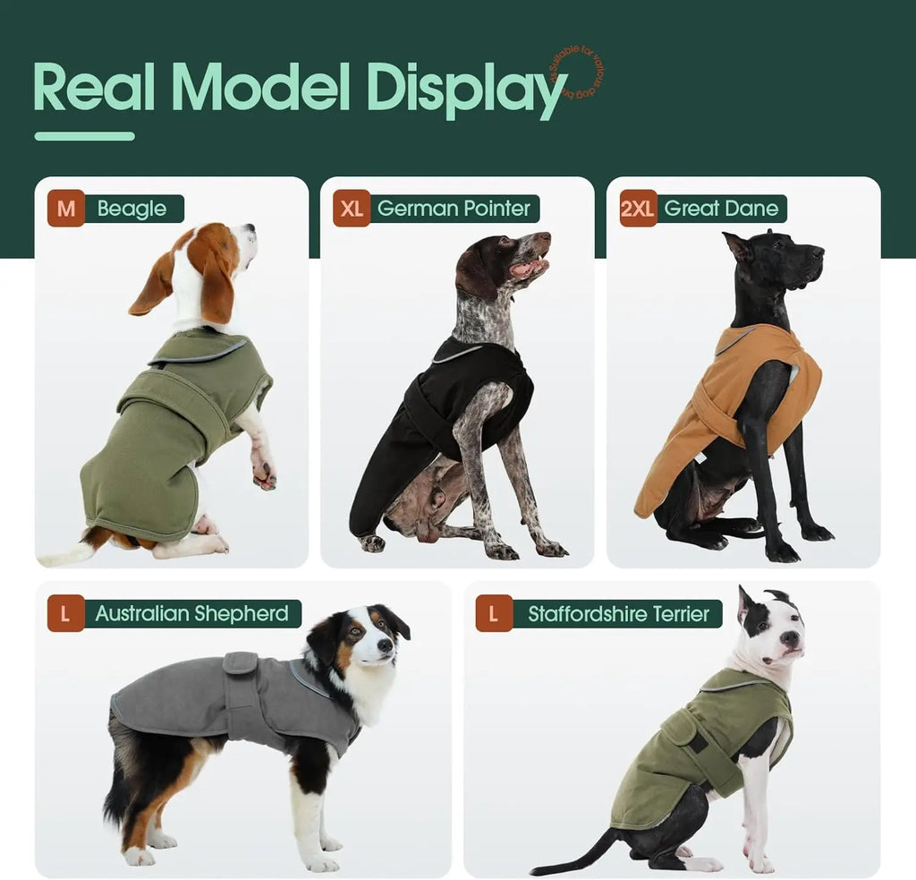 Warm Waterproof Dog Coat with Reflective Fleece