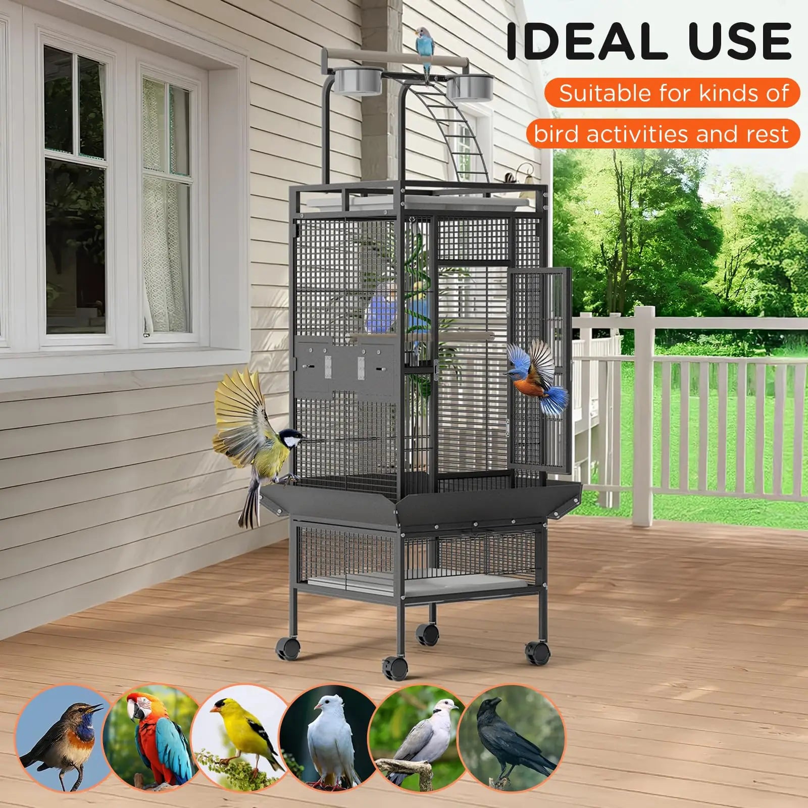 60" Large Metal Bird Cage
