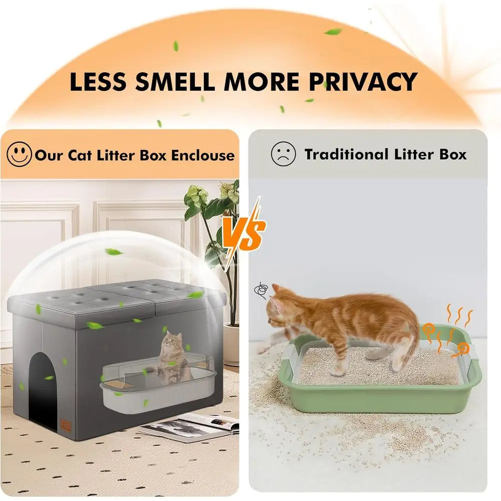 Cat Litter Box Enclosure with Odor Control