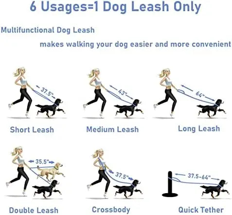 Waterproof dog collar set with adjustable leash